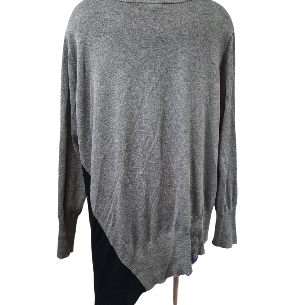 Anthropologie Peyton‎ Primrose Color Block Sweater Gray Black 2X Women's Plus - Picture 5 of 9